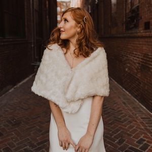 BHLDN Faux Fur Shoulder Wrap